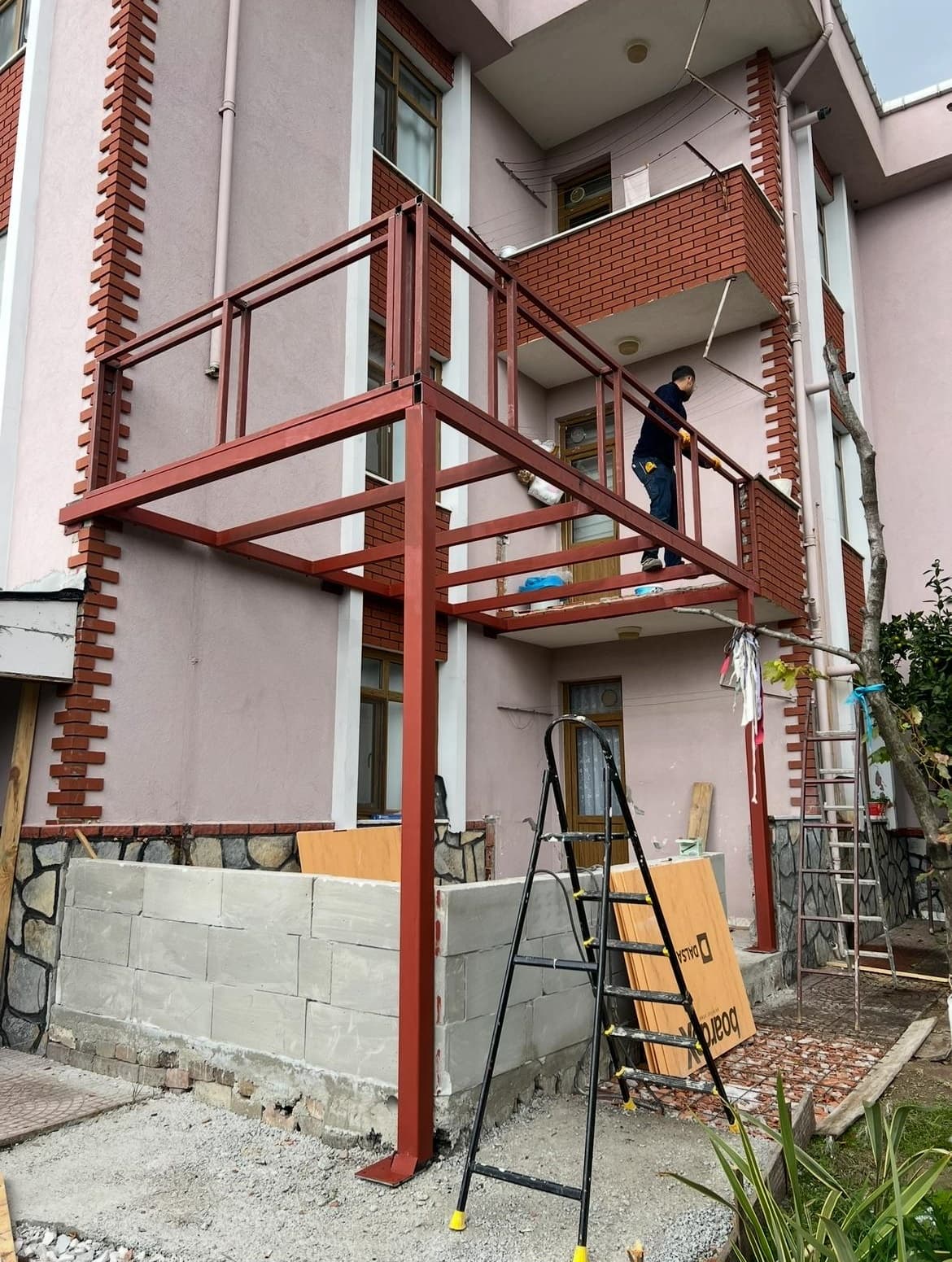 kentsoy çelik balkon uzatma ve asma kat projesi - beykoz istanbul