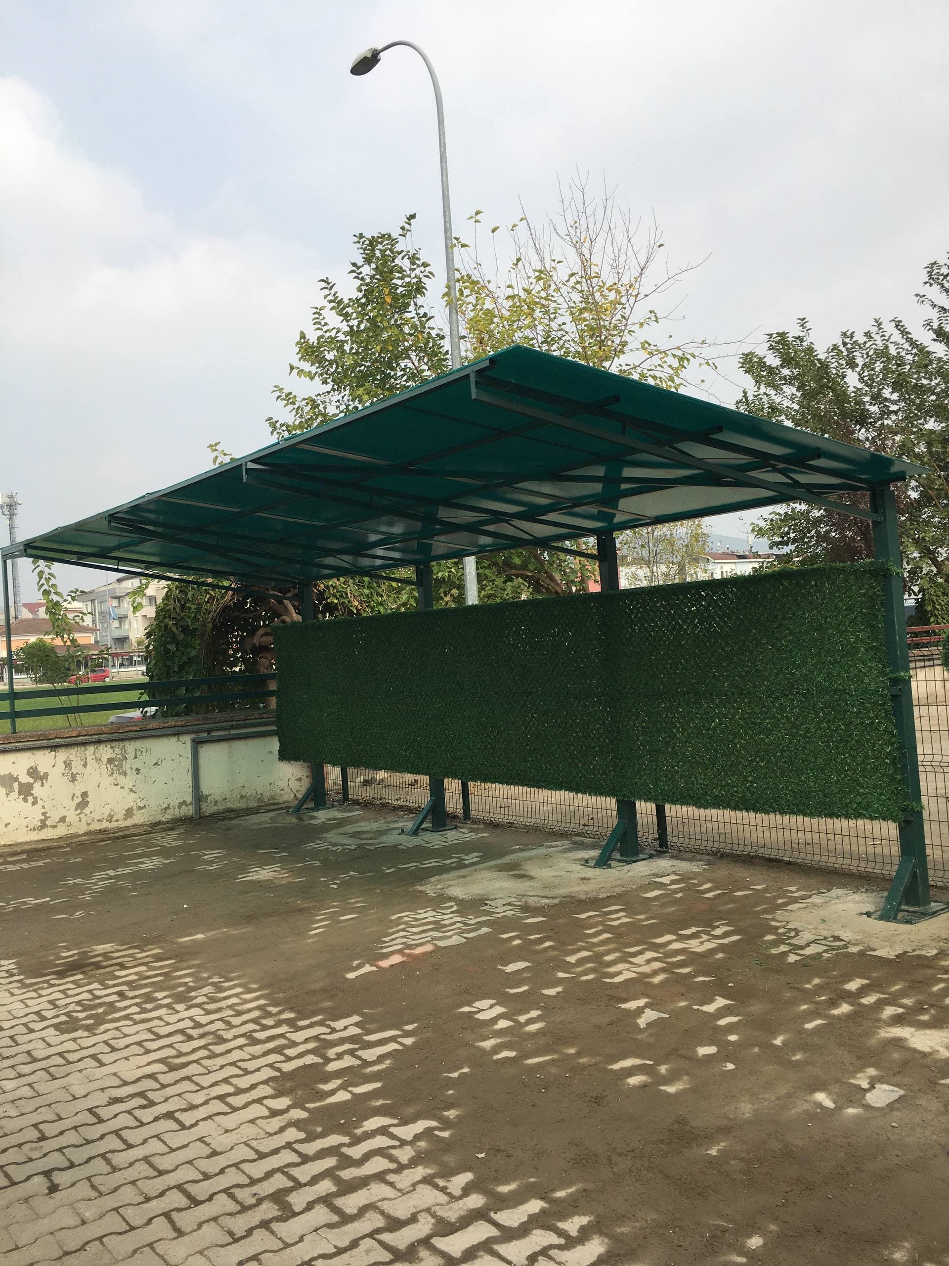 kentsoy çelik sundurma çatı görseli - bursa meridyen tekstil