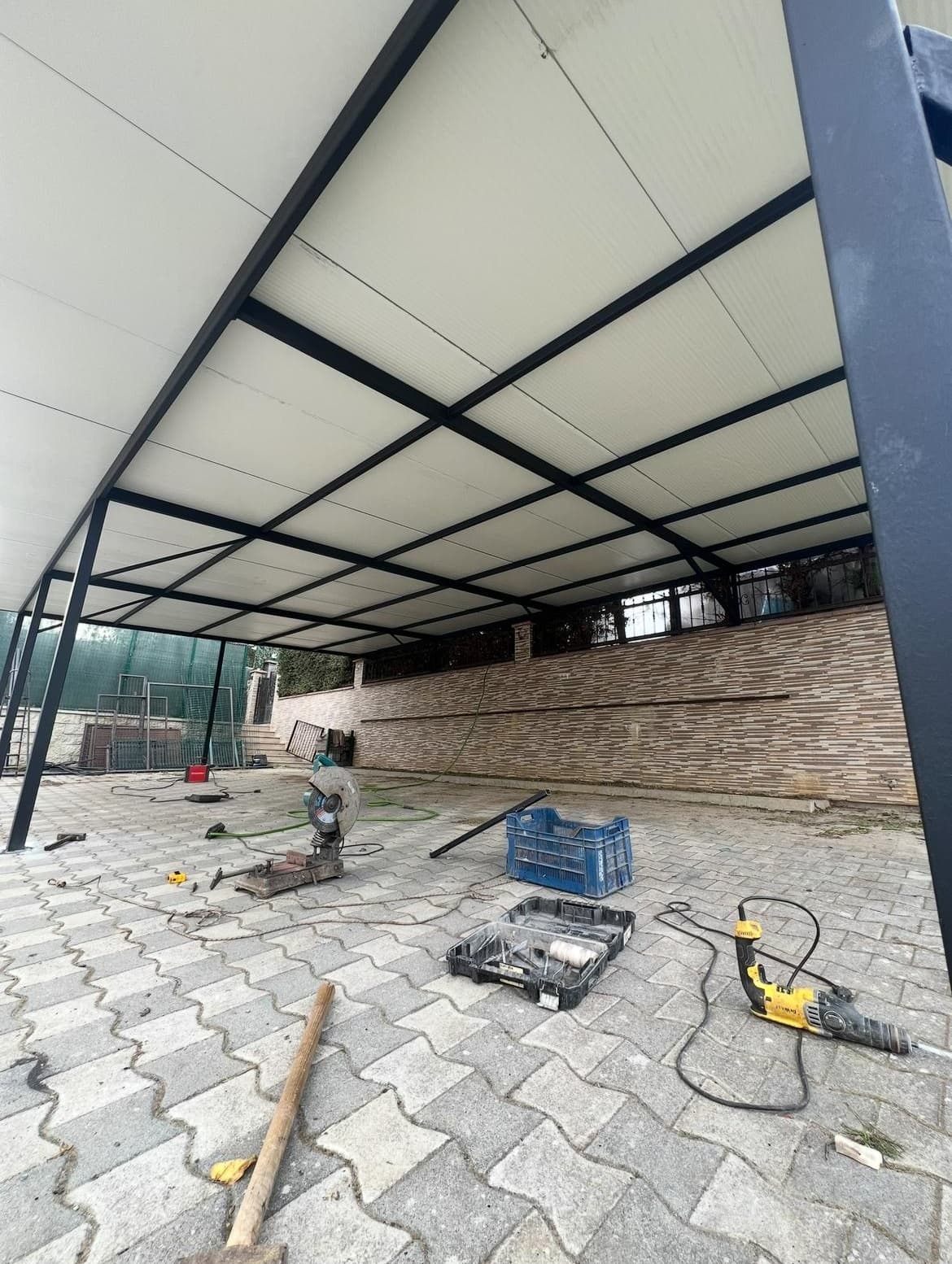 kentsoy çelik villa garajı sundurma çatı projesi - şile sahilköy