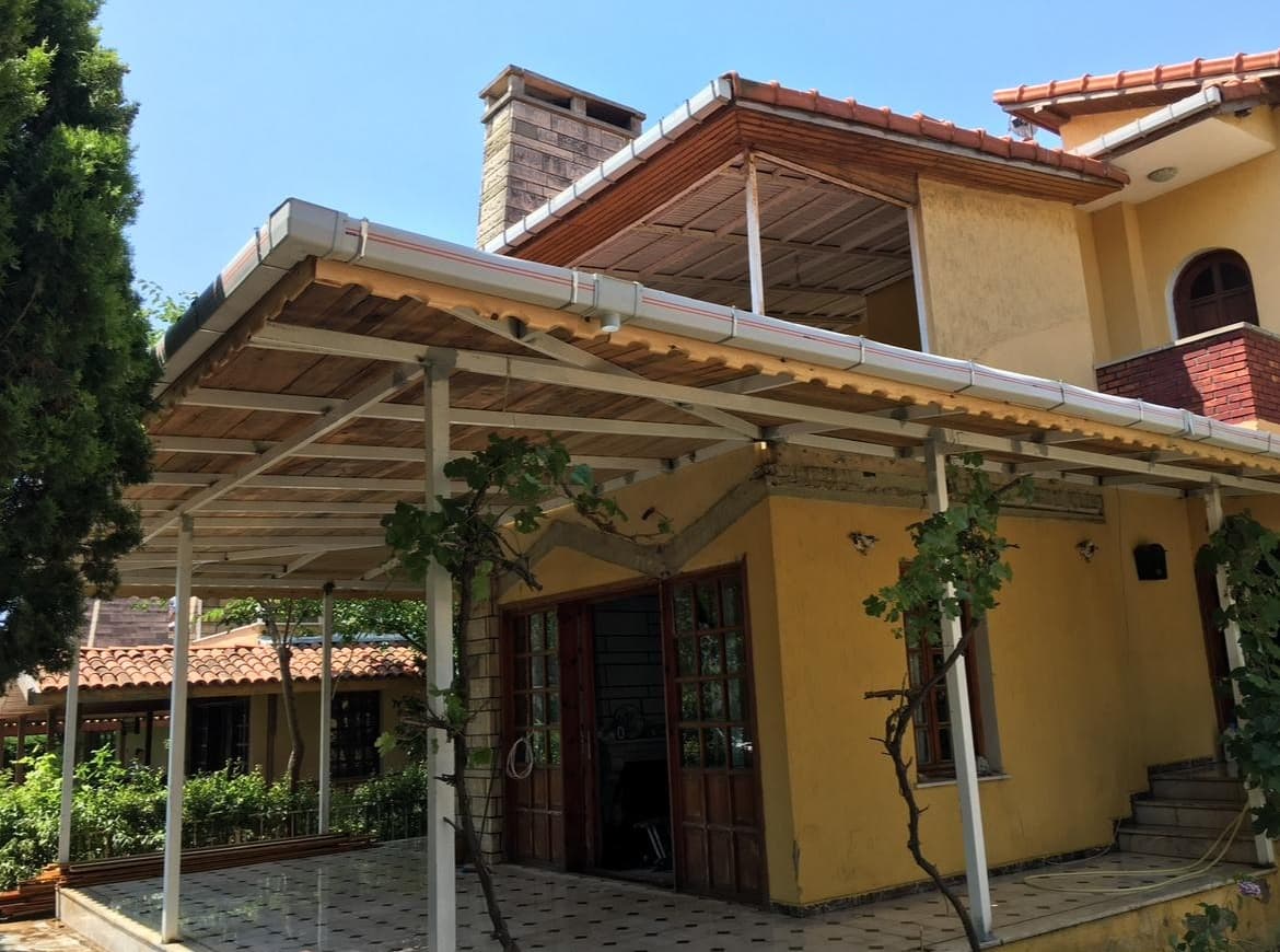 kentsoy çelik ahşap ve membran sundurma çatı projesi