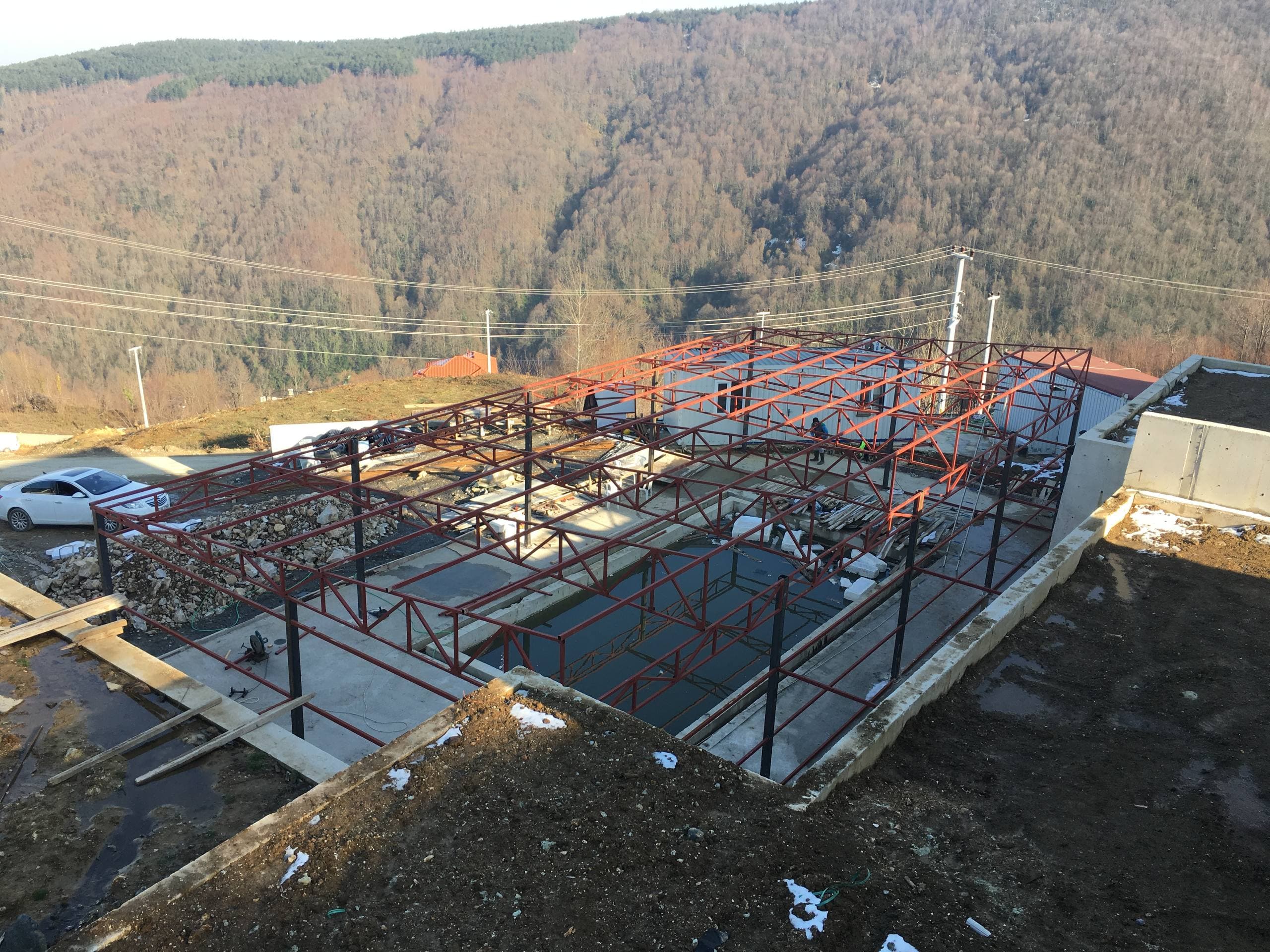 kentsoy çelik makas çatı görseli - sapanca evleri
